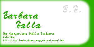 barbara halla business card